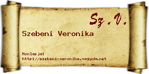 Szebeni Veronika névjegykártya